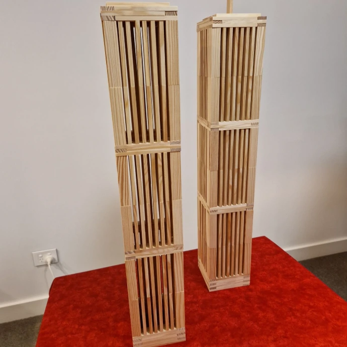 World Trade Center twin towers wooden model kapla planks