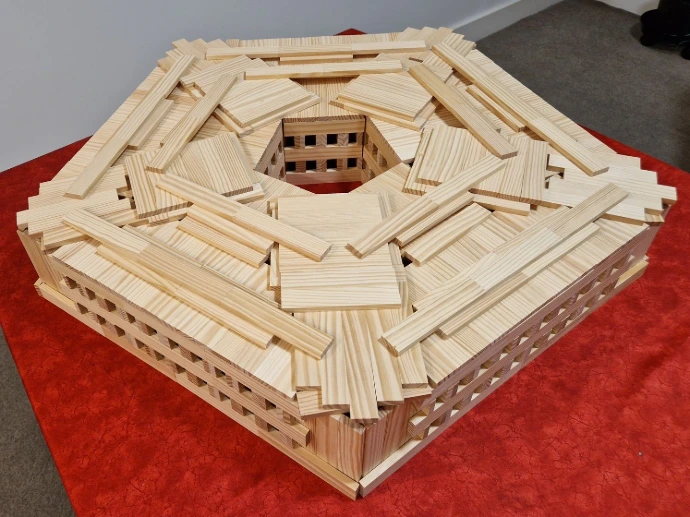 Pentagon wooden architecture model kapla