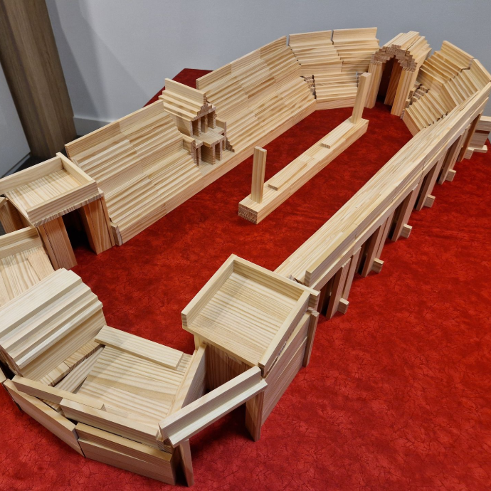 Kapla plank scale model of Circus Maximus Roman stadium