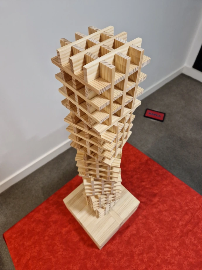 Waffle-tower-kapla-planks-model