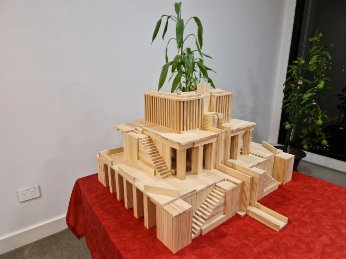 Babylon-Gardens-kapla-planks-model